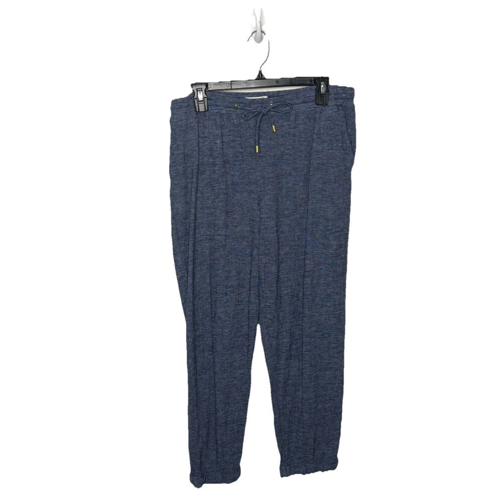 Ellen Tracy Linen Blue Pull On Drawstring Relaxed Taper Beach Size Large Womens